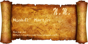 Nyakó Martin névjegykártya